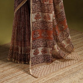 Pedana hand block print natural dyed kota doria cotton