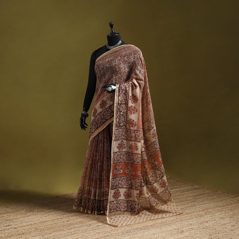 Pedana hand block print natural dyed kota doria cotton