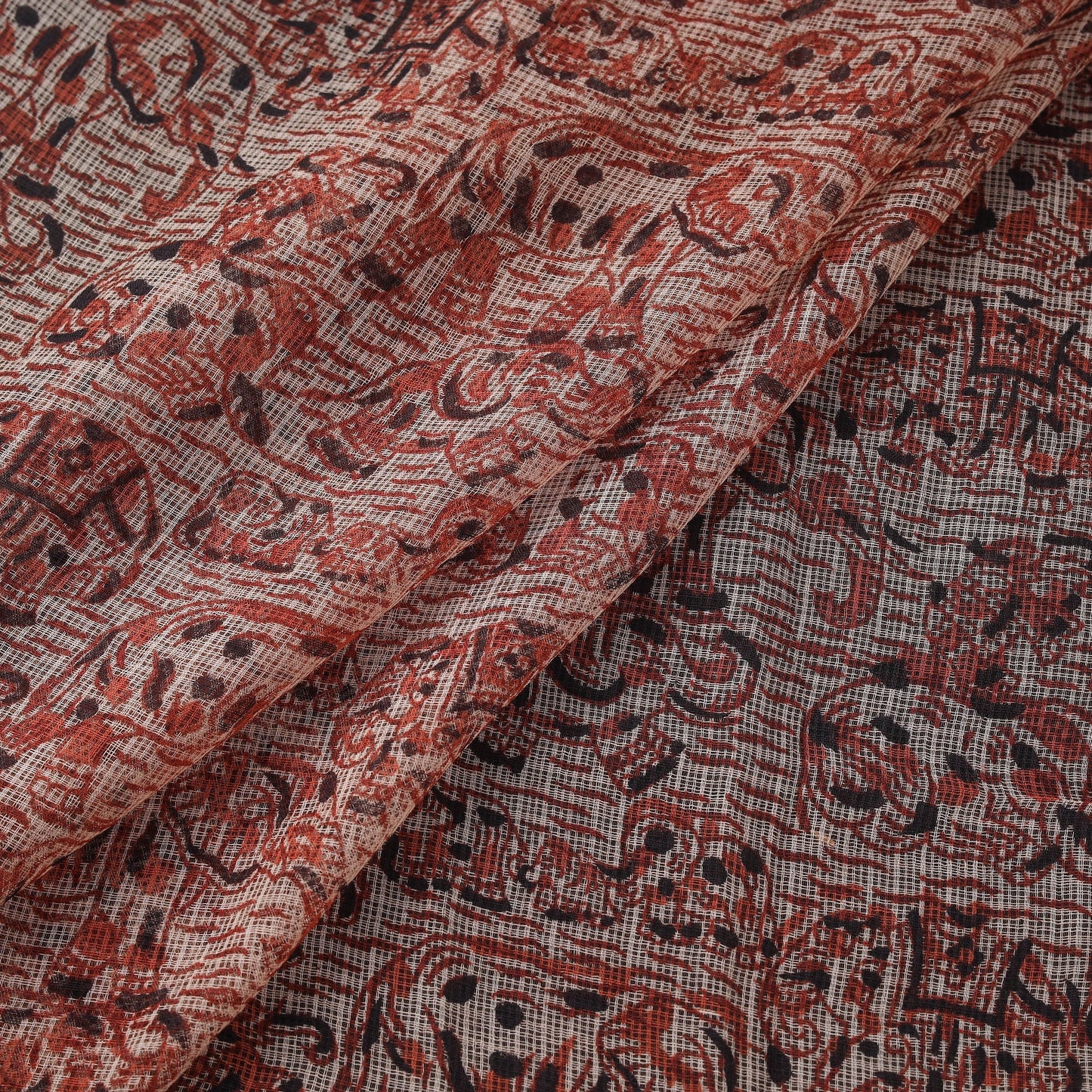 Pedana hand block print natural dyed kota doria cotton