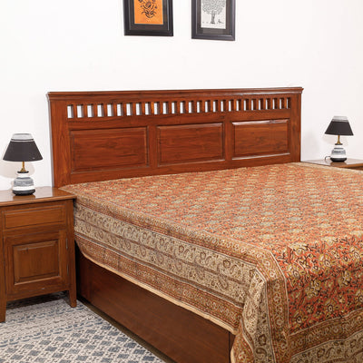  Pedana Kalamkari Block Printing Cotton Double Bed Cover Online at iTokri.com