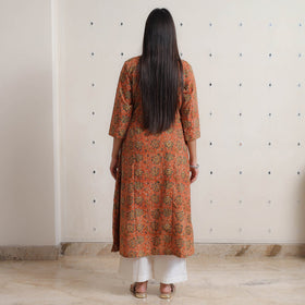 Buy Pedana Kalamkari Block Printed Cotton A-Line Kurta 05 Online at iTokri.com