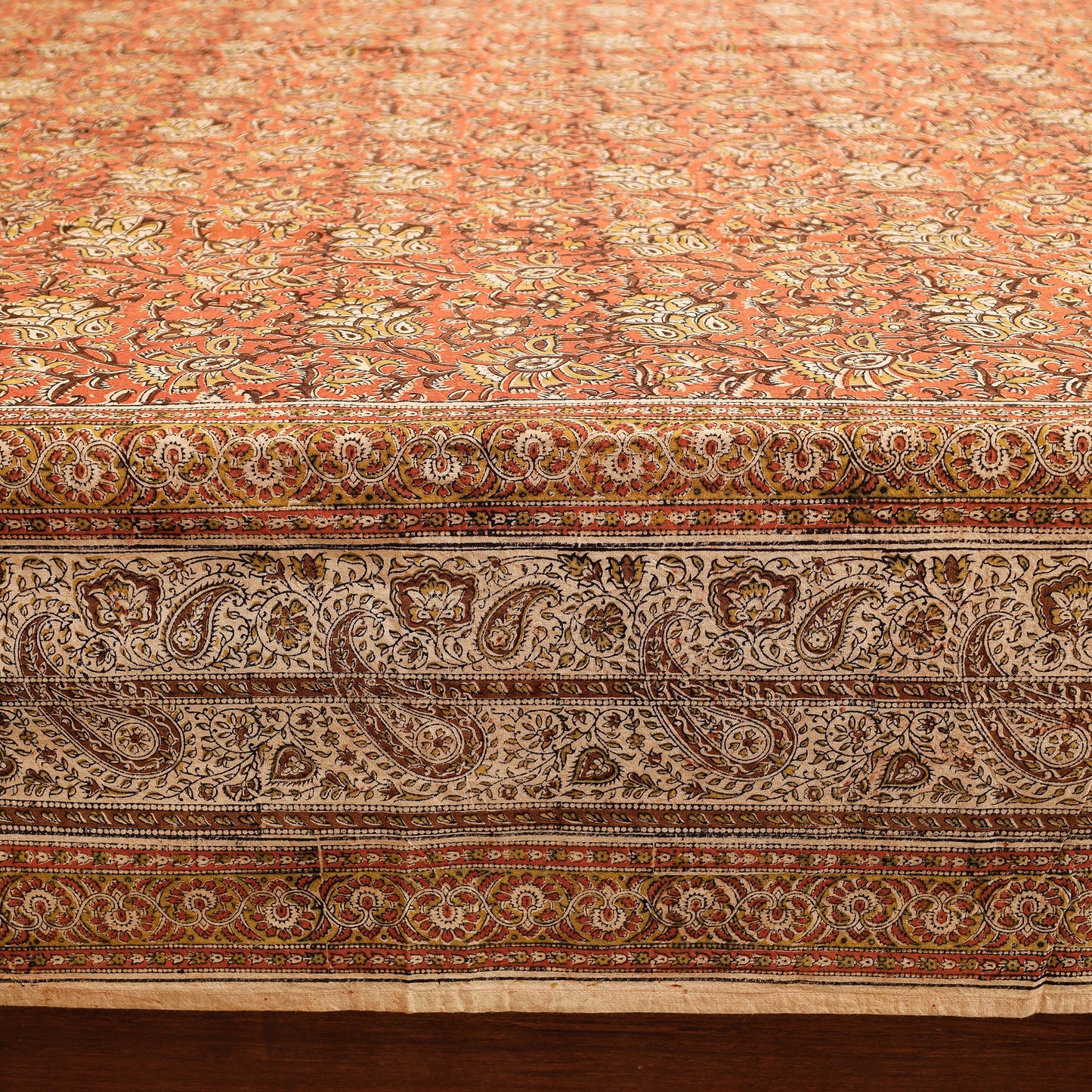  Pedana Kalamkari Block Printing Cotton Double Bed Cover Online at iTokri.com