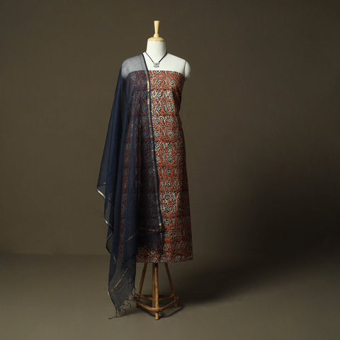 Pedana kalamkari hand block print natural dyed cotton 2pc