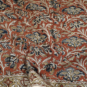 Orange Pedana Kalamkari Block Printed Natural Dyed Cotton Scarf