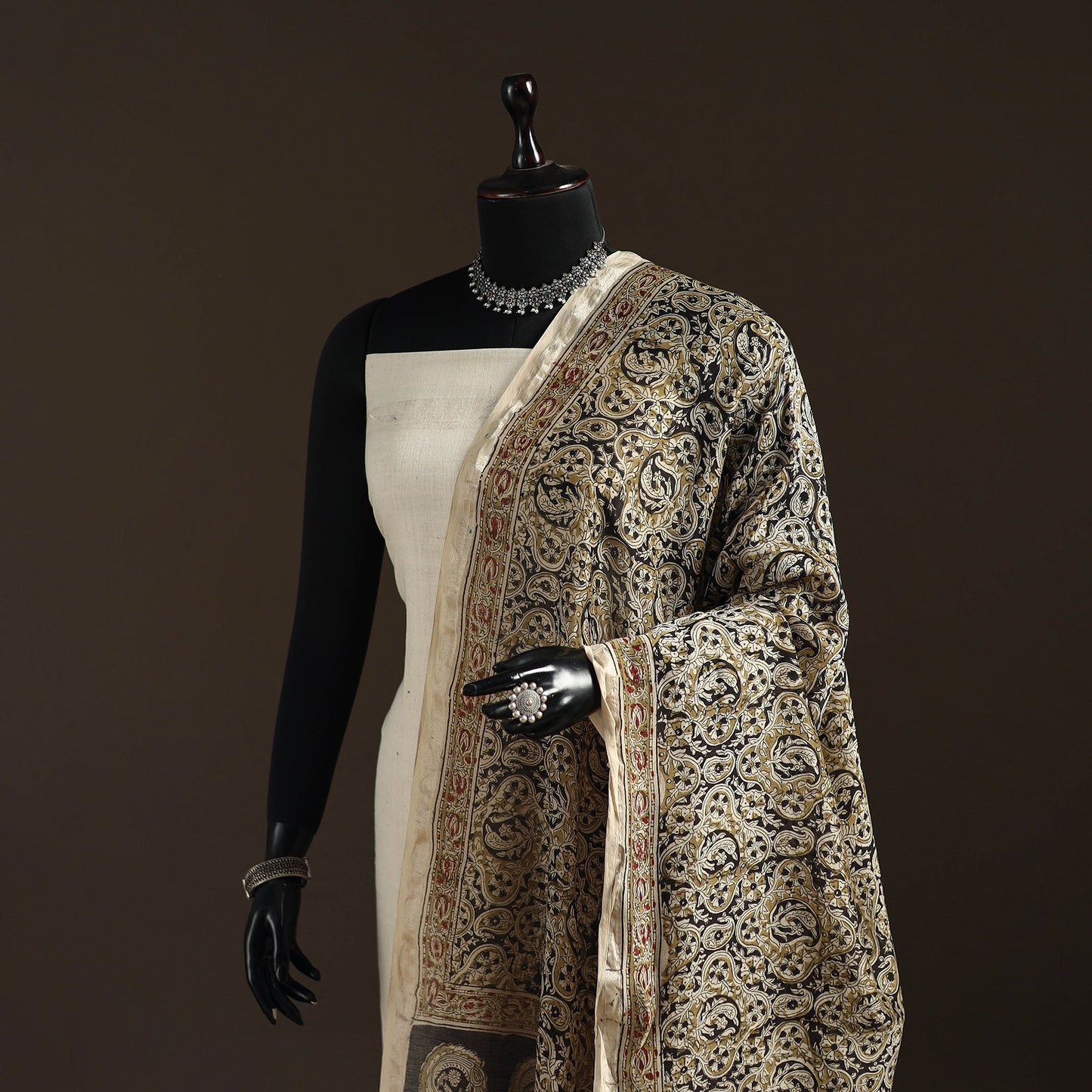 Orange - pedana natural dyed hand kalamkari dupatta