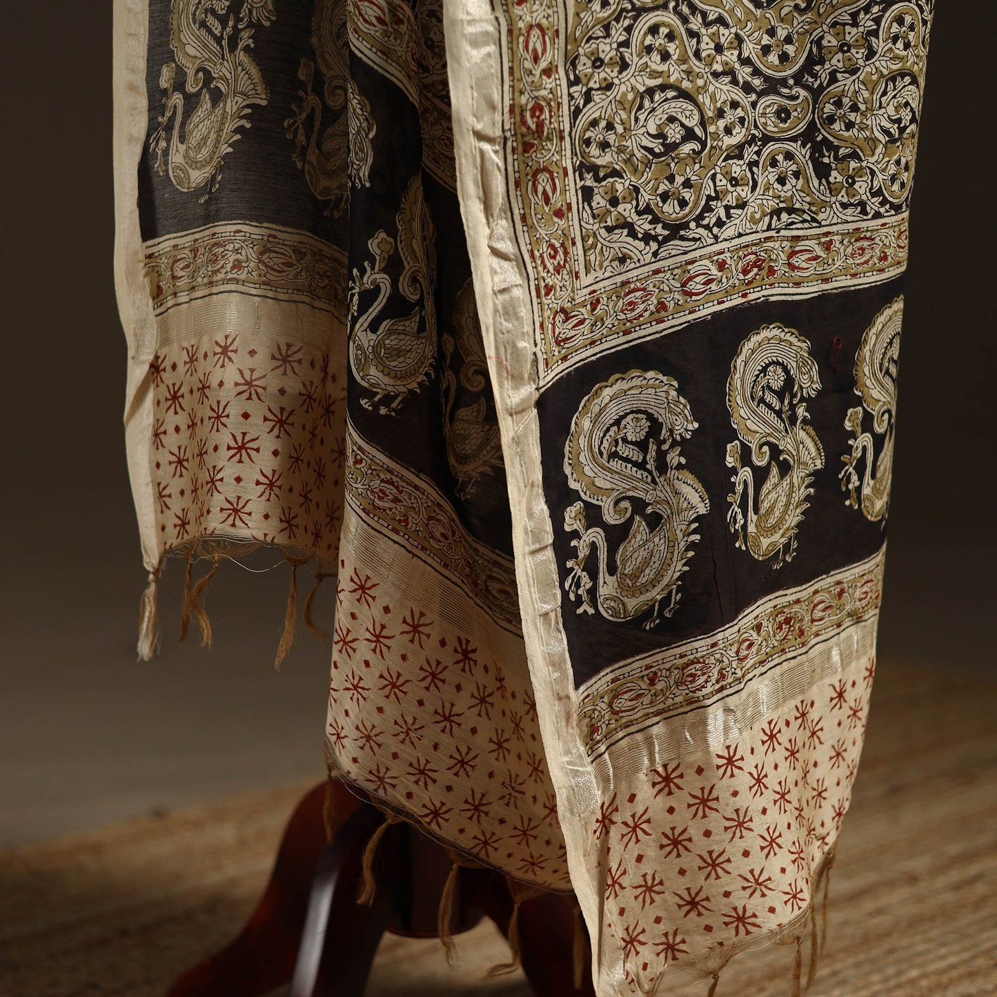 Orange - pedana natural dyed hand kalamkari dupatta