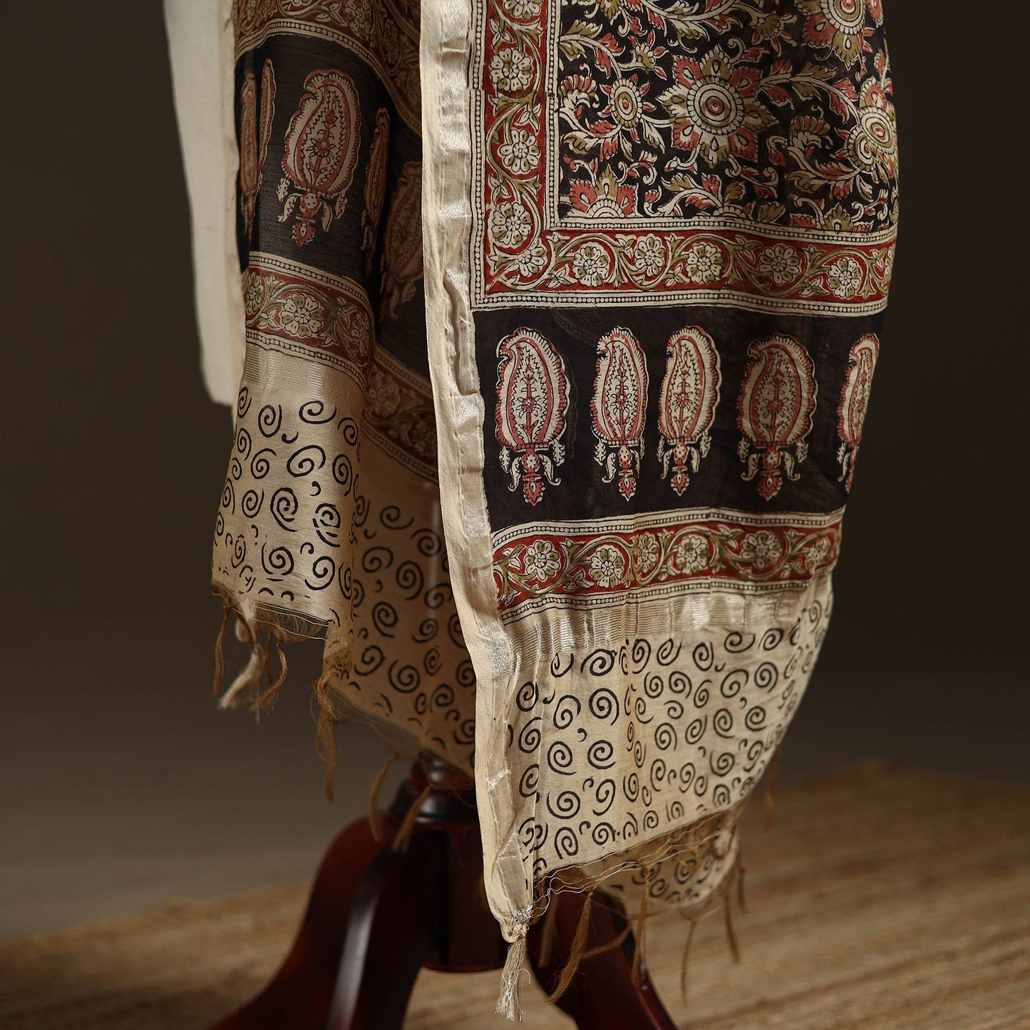 Orange - pedana natural dyed hand kalamkari dupatta