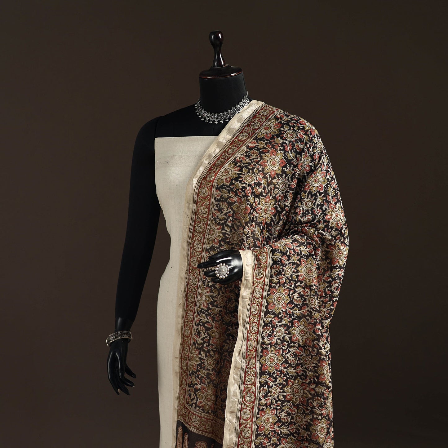 Orange - pedana natural dyed hand kalamkari dupatta