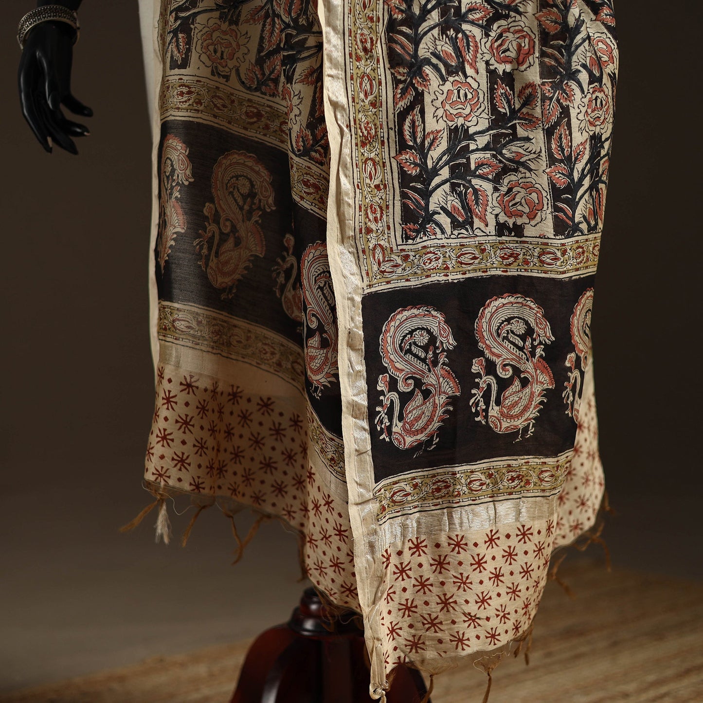 Orange - pedana natural dyed hand kalamkari dupatta