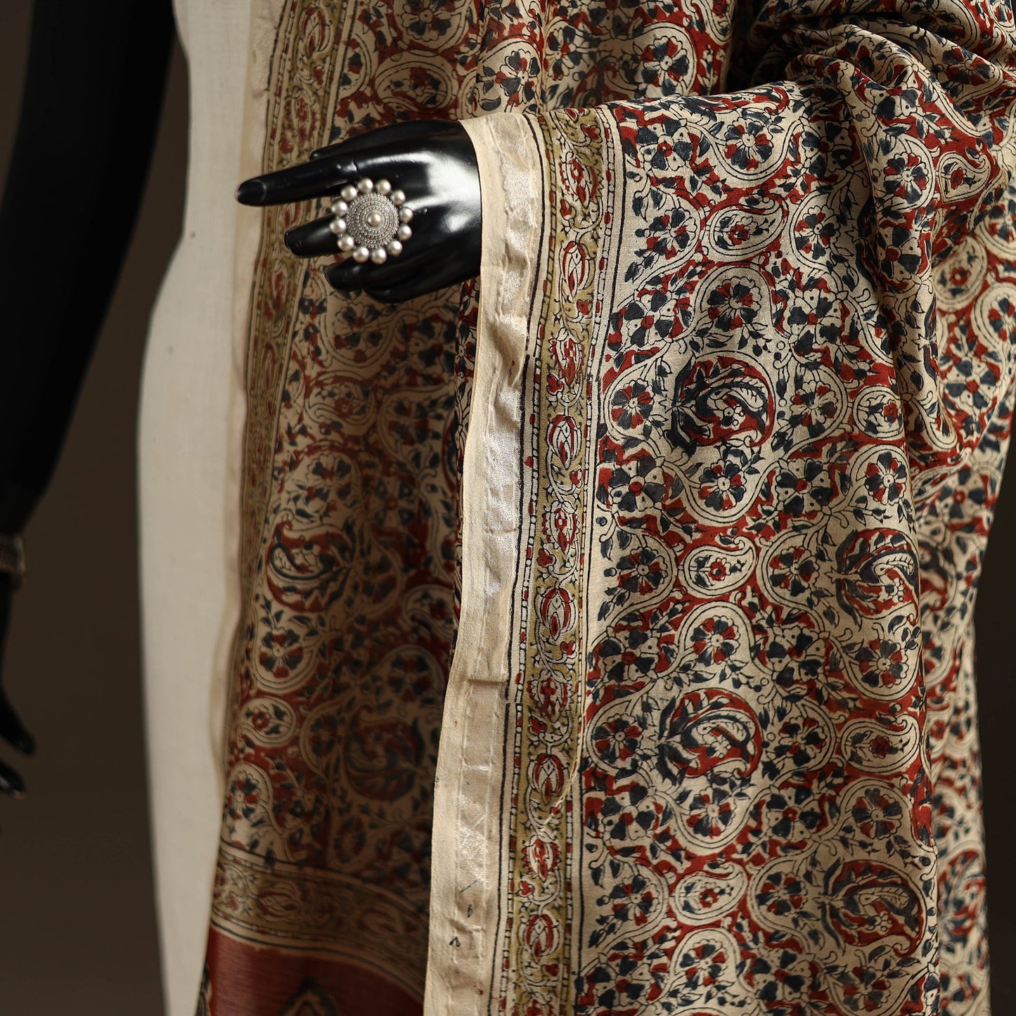 Orange - pedana natural dyed hand kalamkari dupatta