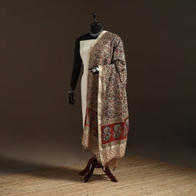 Orange - pedana natural dyed hand kalamkari dupatta