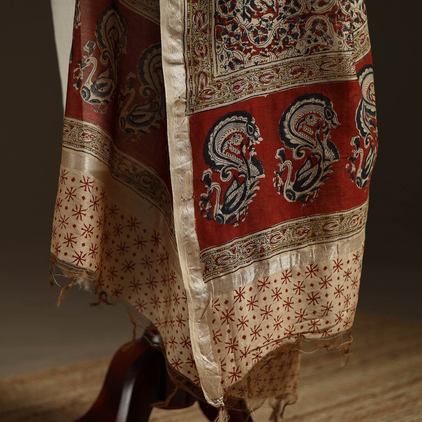 Orange - pedana natural dyed hand kalamkari dupatta