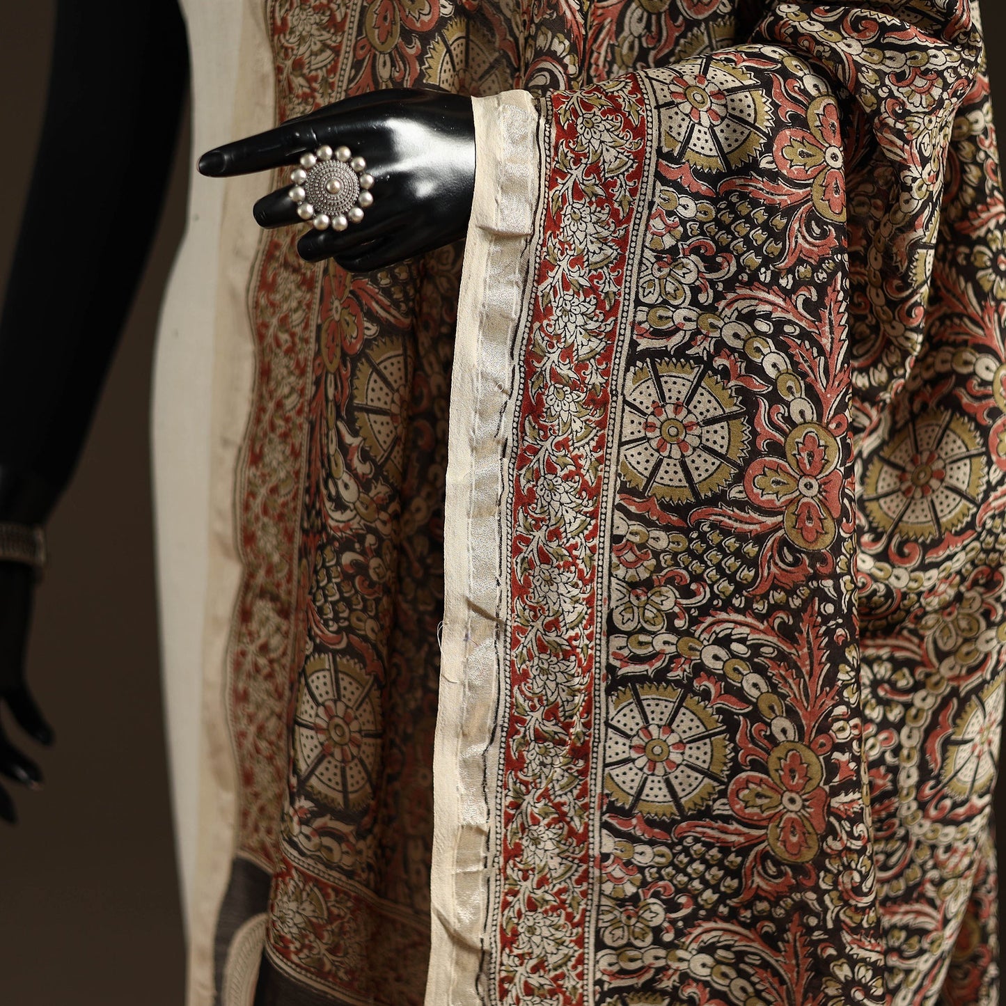 Orange - pedana natural dyed hand kalamkari dupatta