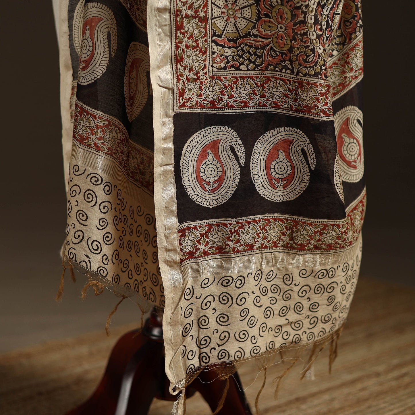 Orange - pedana natural dyed hand kalamkari dupatta