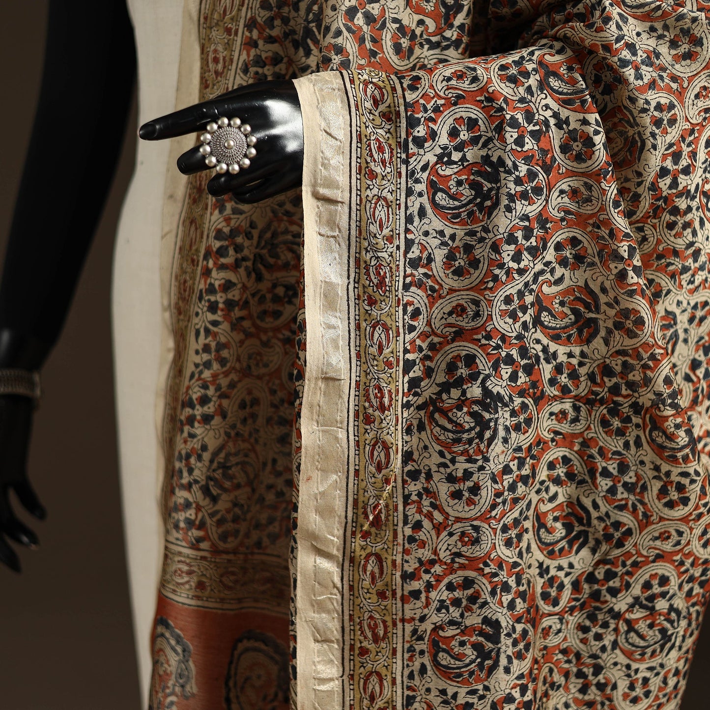 Orange - pedana natural dyed hand kalamkari dupatta