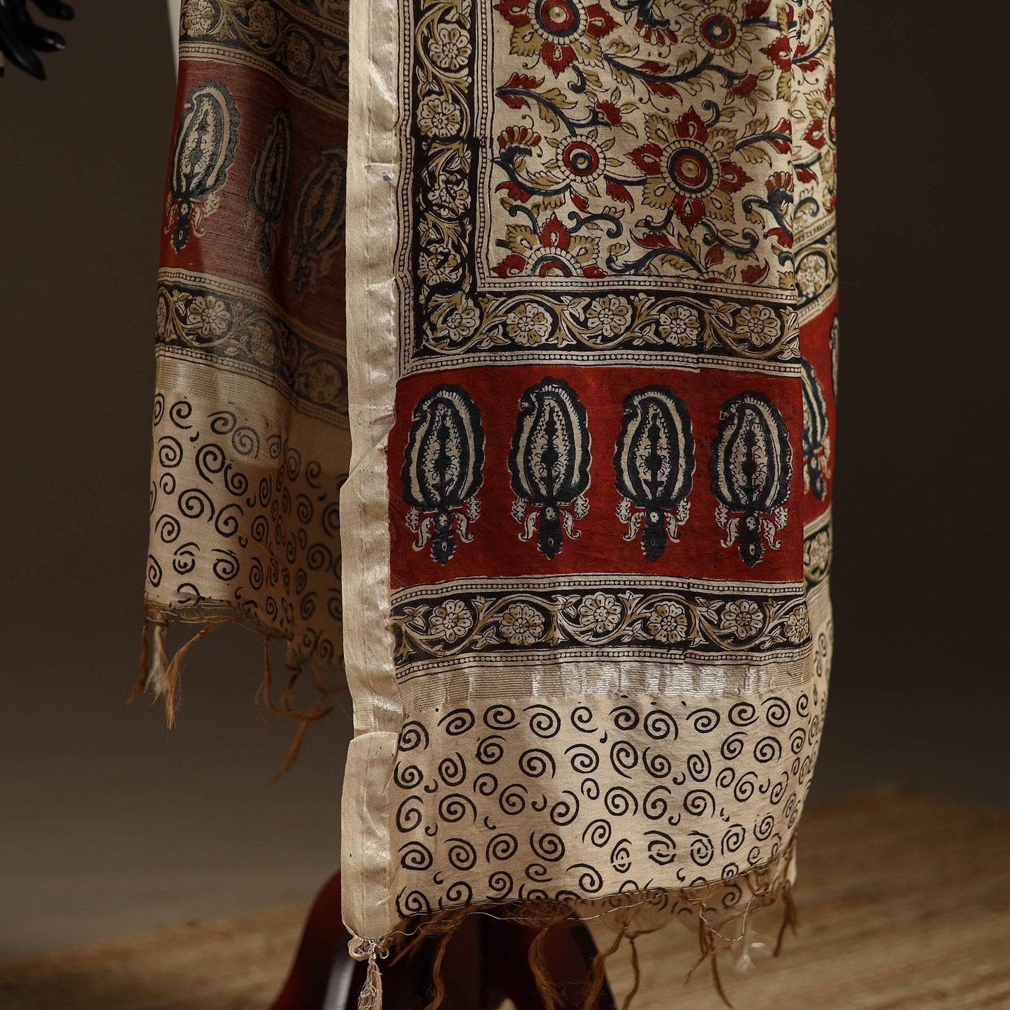 Orange - pedana natural dyed hand kalamkari dupatta