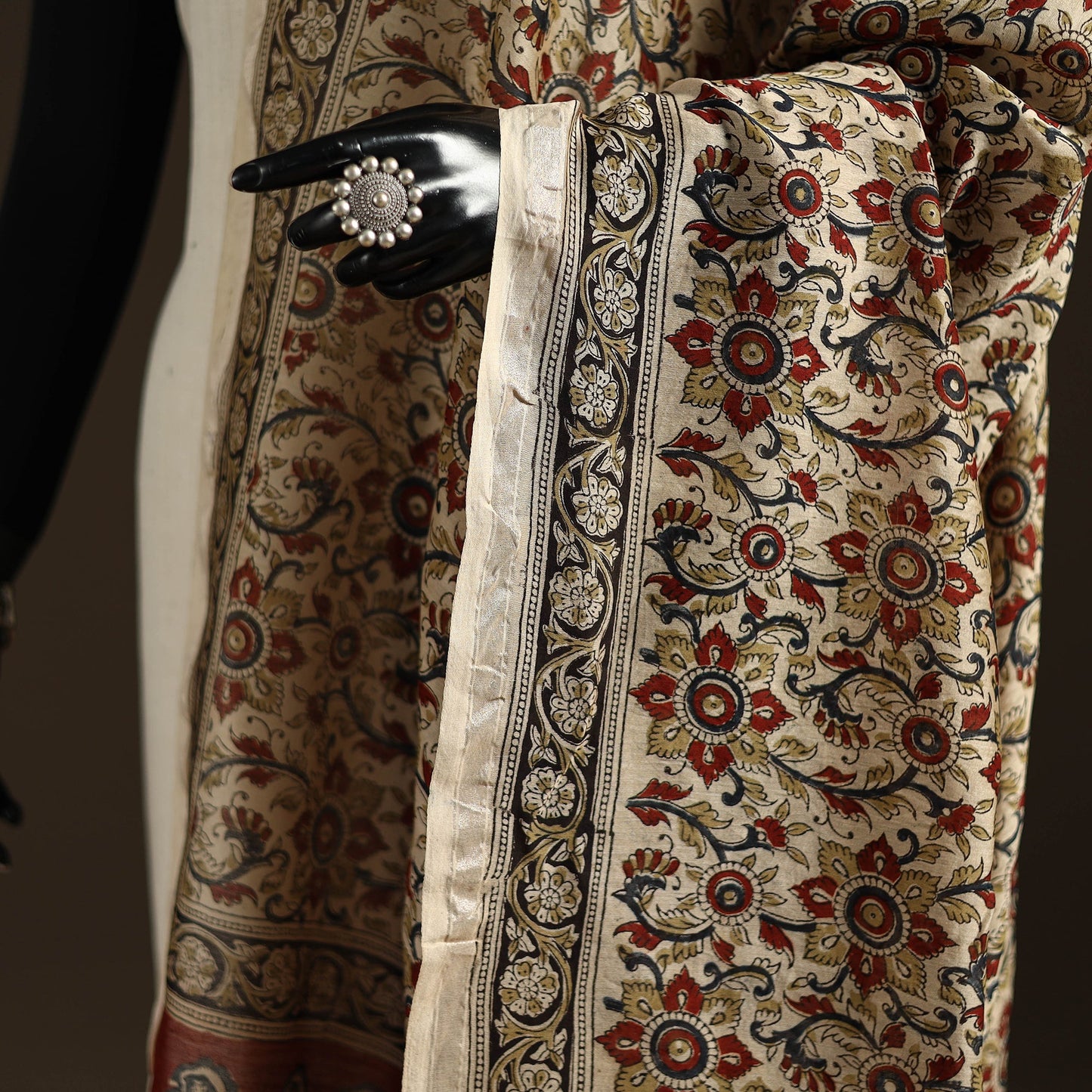 Orange - pedana natural dyed hand kalamkari dupatta