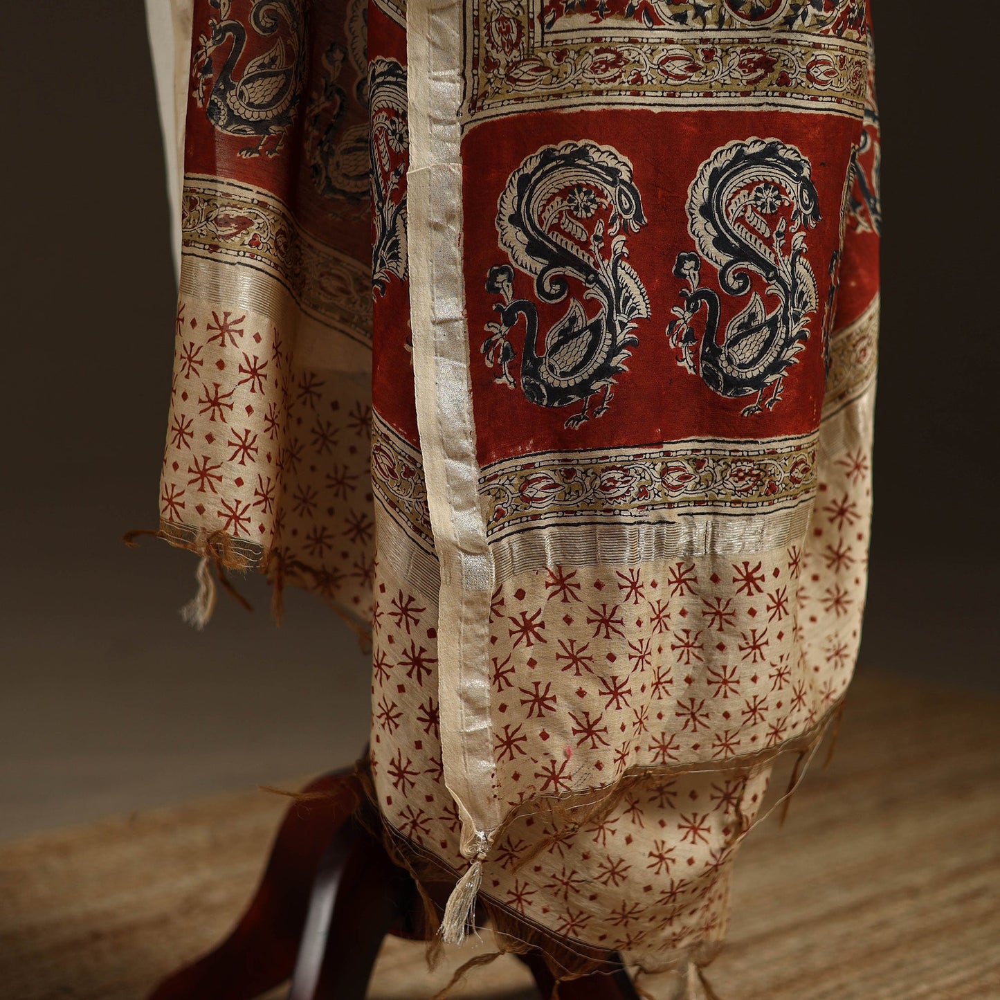Orange - pedana natural dyed hand kalamkari dupatta