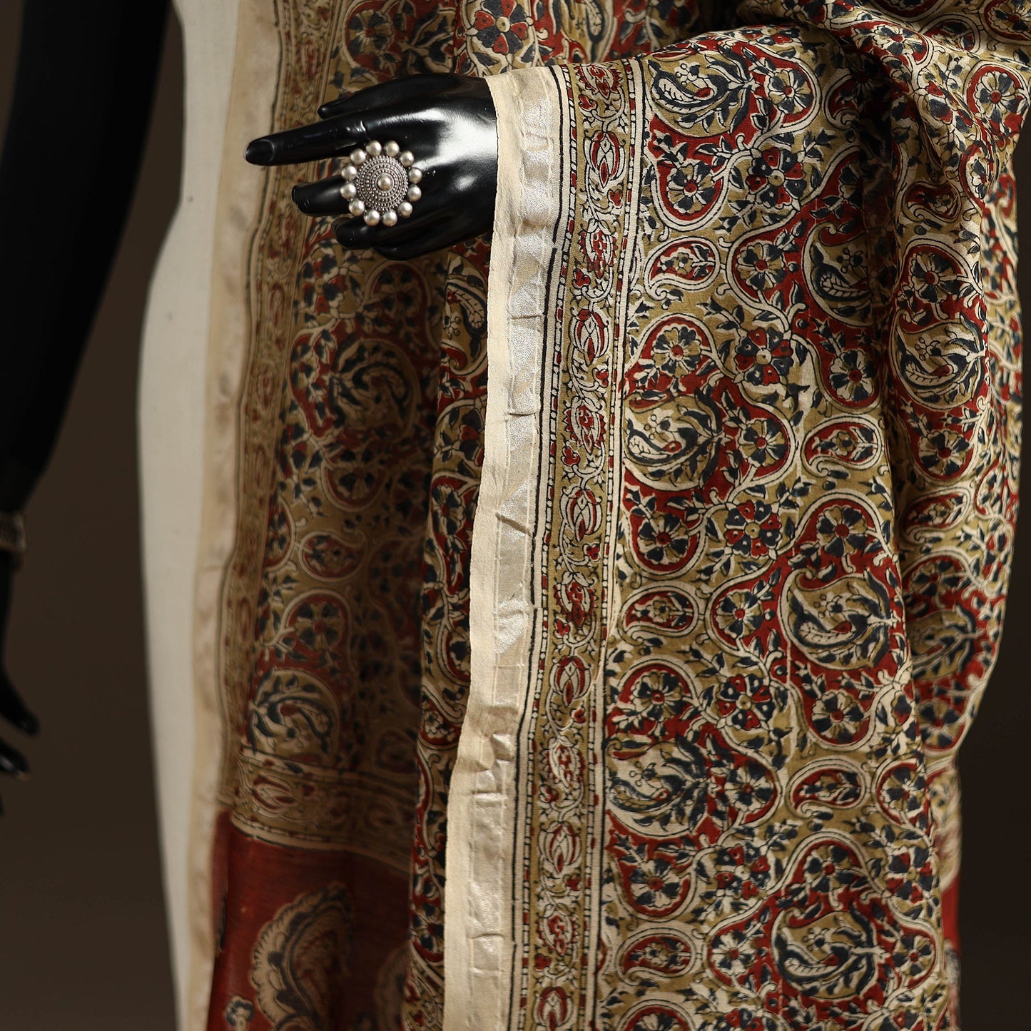 Orange - pedana natural dyed hand kalamkari dupatta