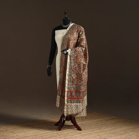 Orange - pedana natural dyed hand kalamkari dupatta