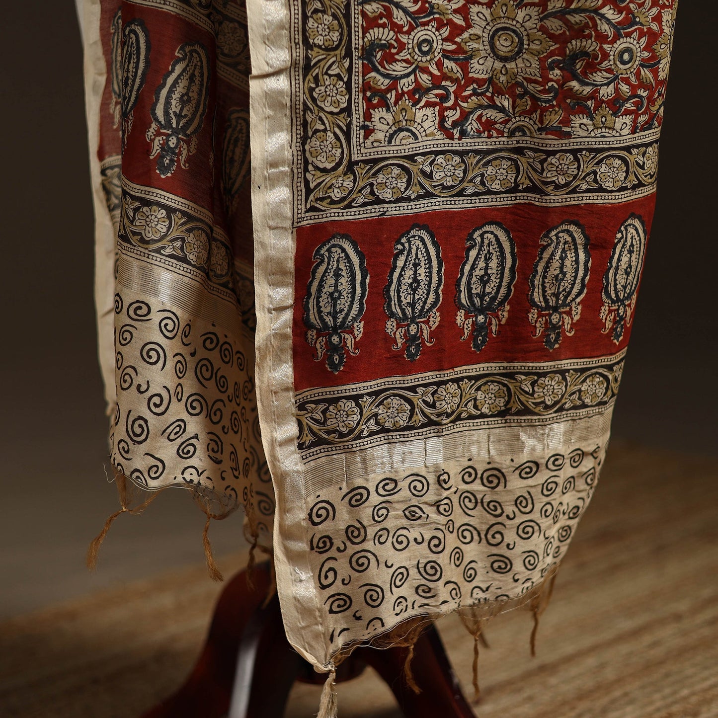 Orange - pedana natural dyed hand kalamkari dupatta