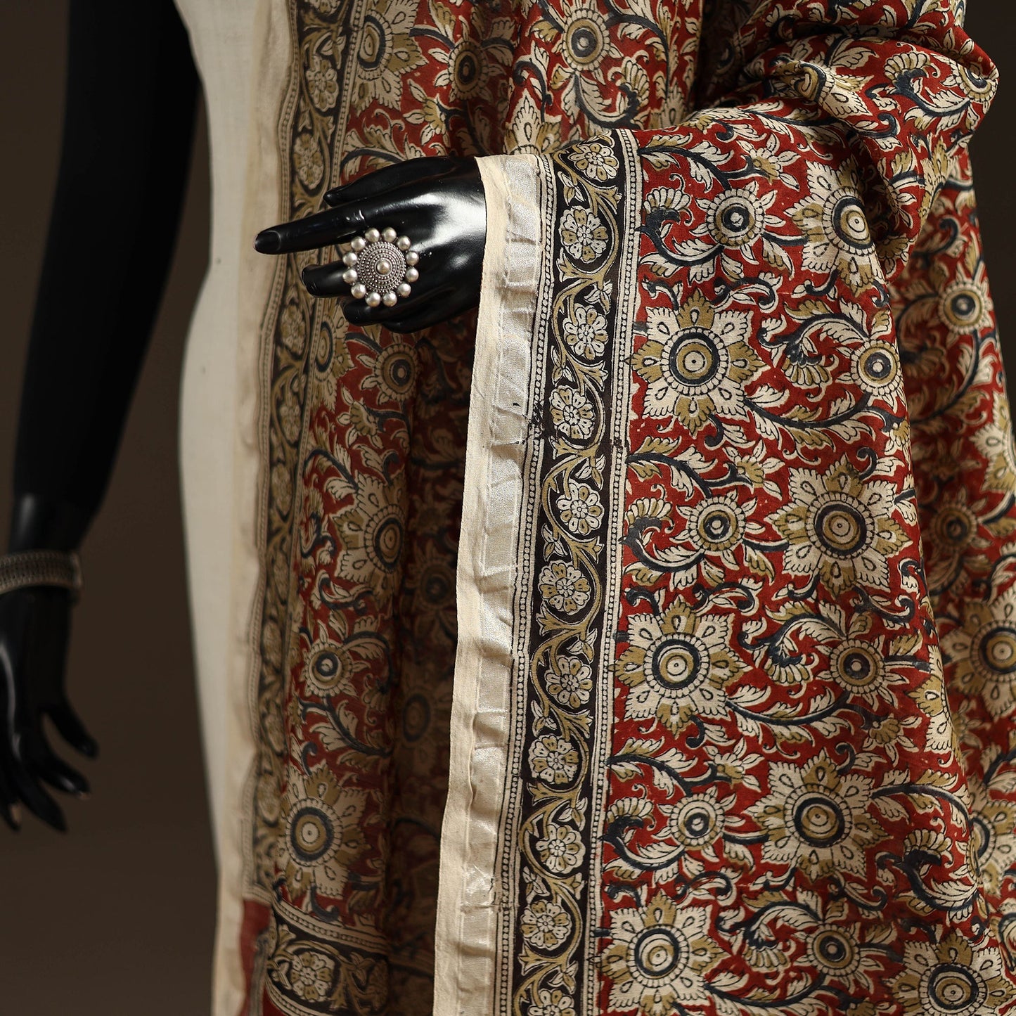 Orange - pedana natural dyed hand kalamkari dupatta