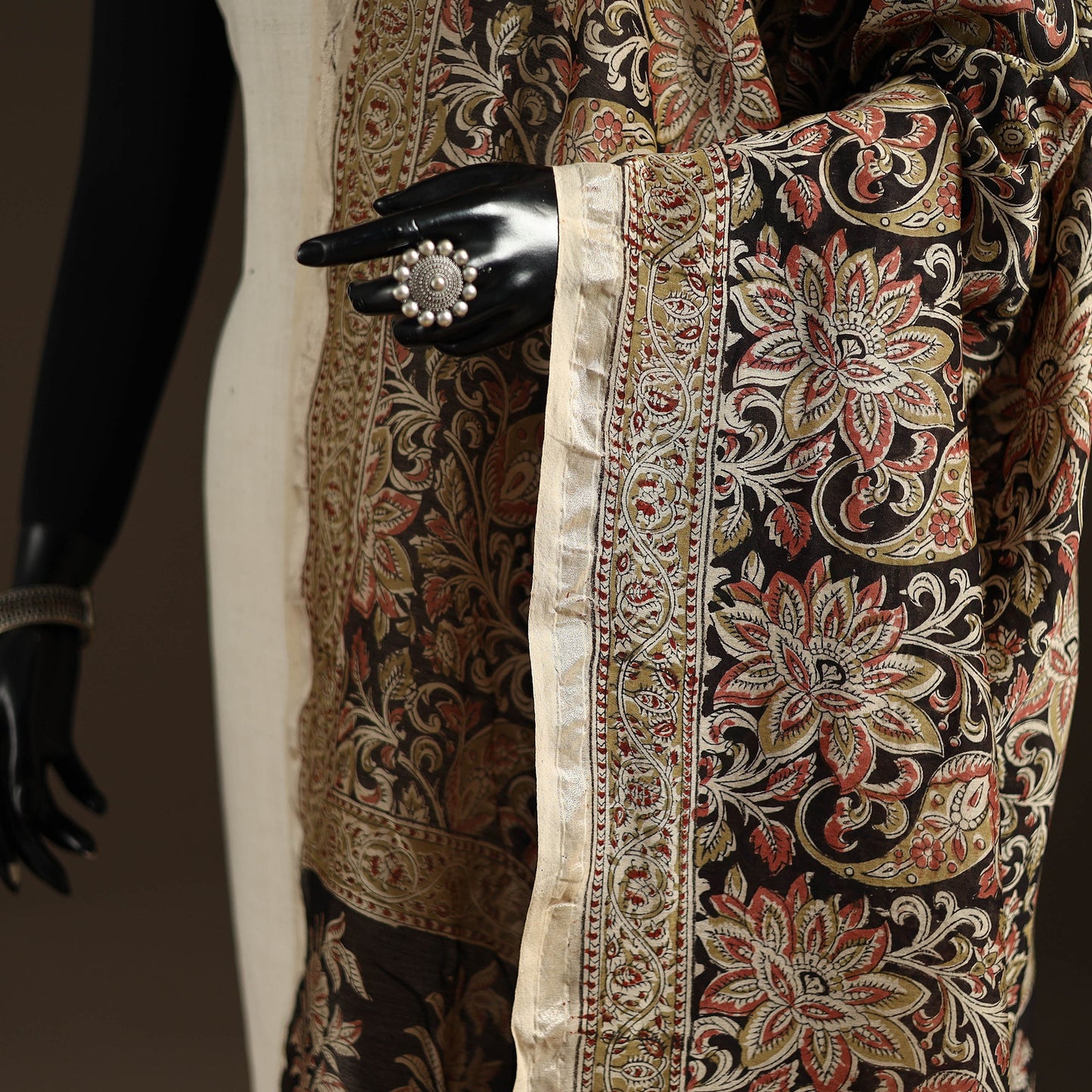 Orange - pedana natural dyed hand kalamkari dupatta