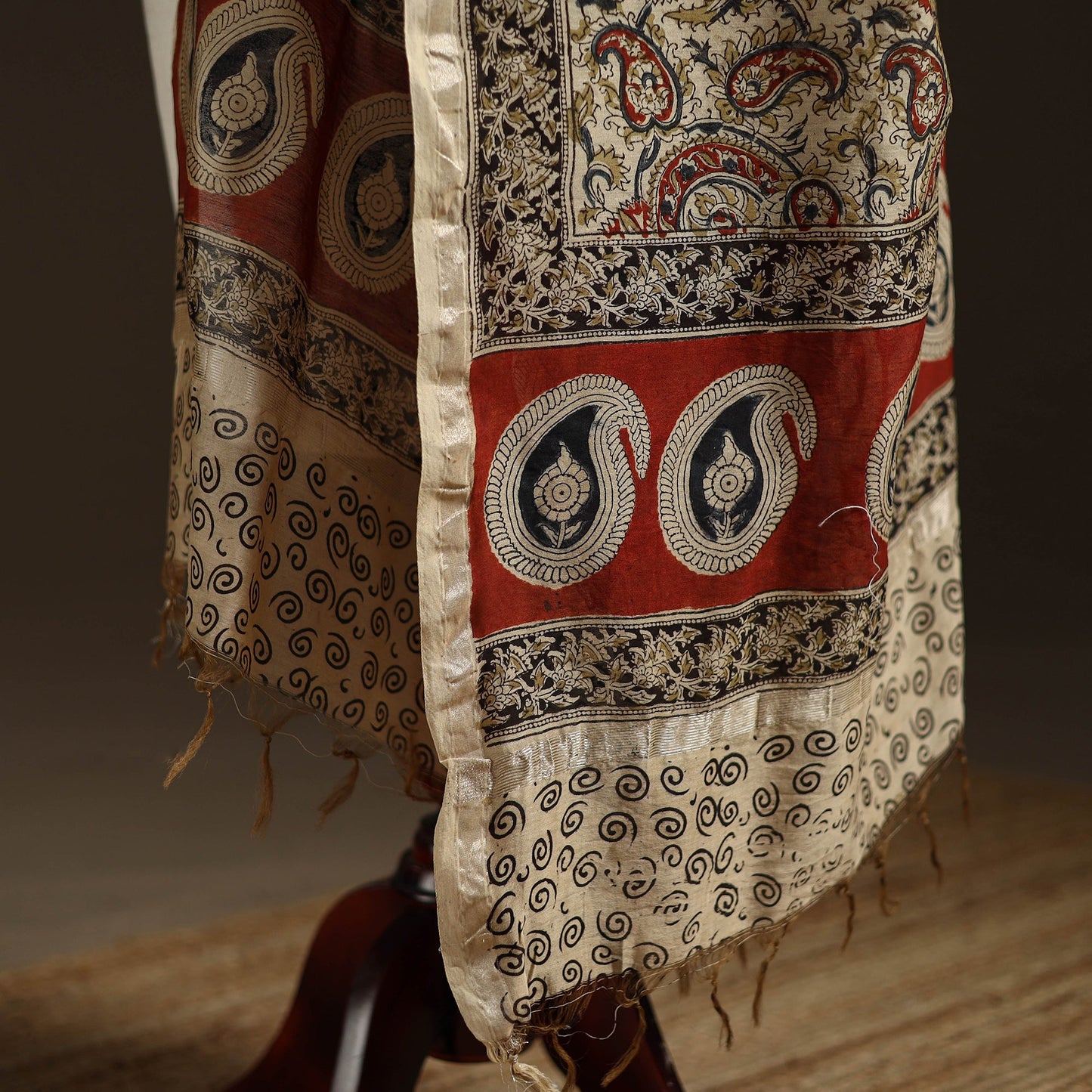 Orange - pedana natural dyed hand kalamkari dupatta