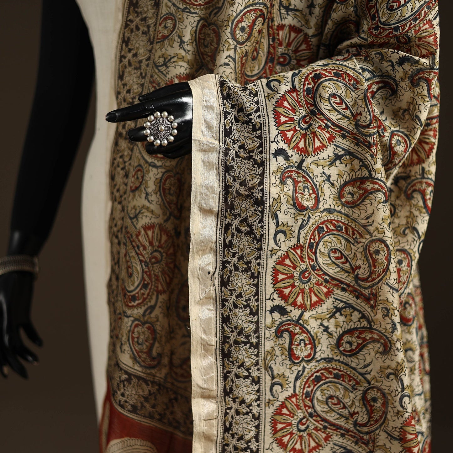 Orange - pedana natural dyed hand kalamkari dupatta