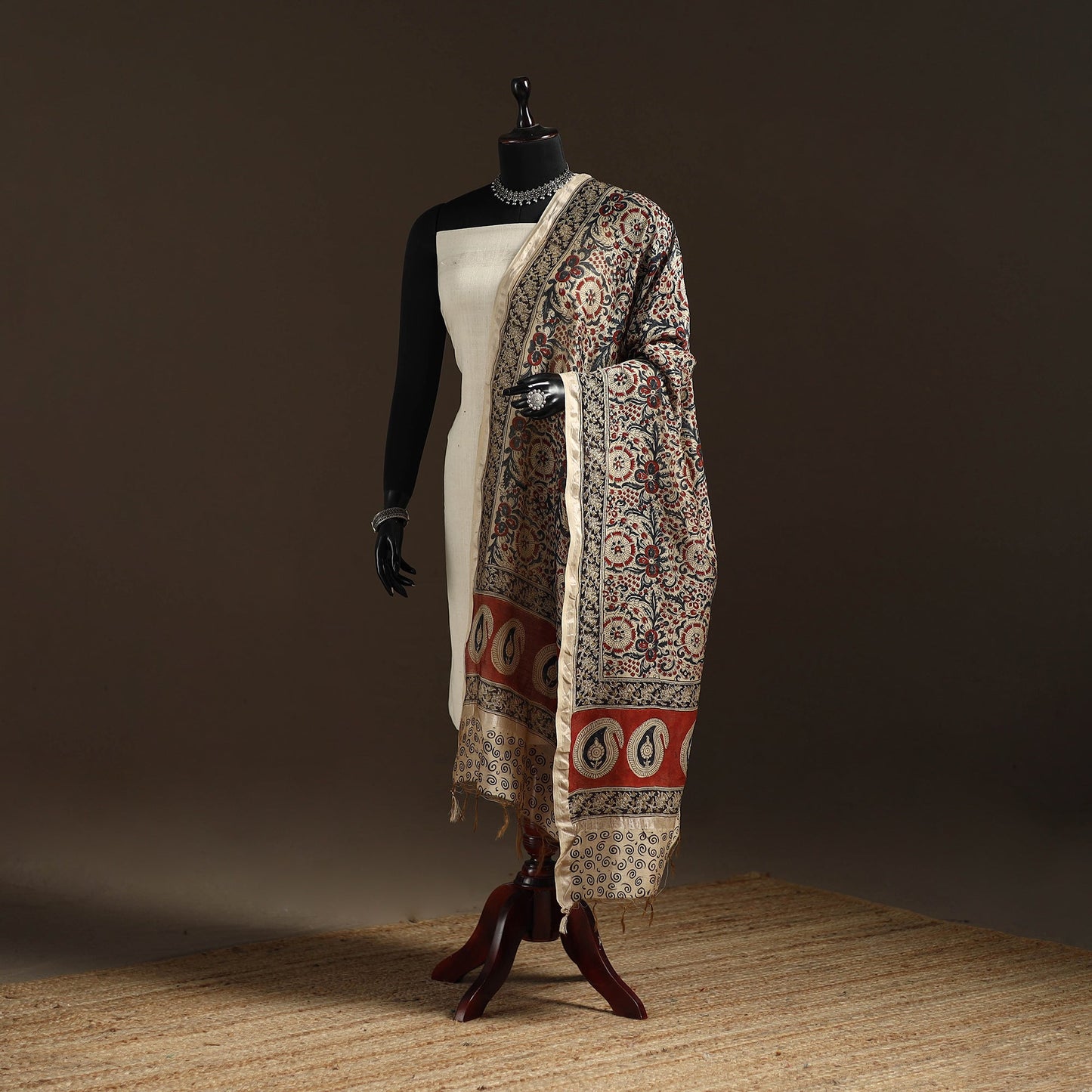 Orange - pedana natural dyed hand kalamkari dupatta