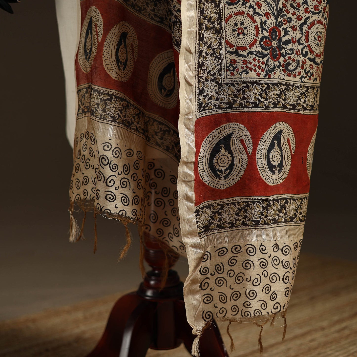 Orange - pedana natural dyed hand kalamkari dupatta