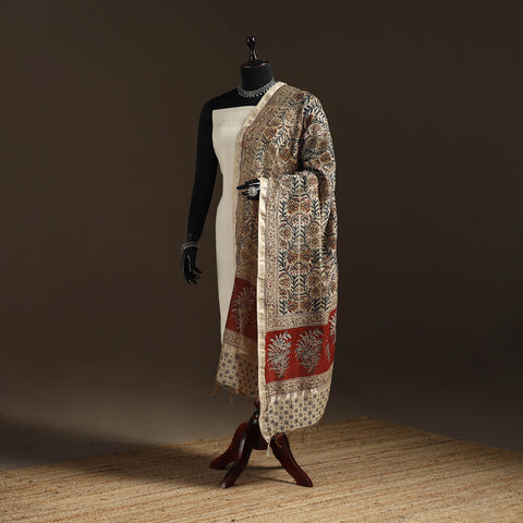 Orange - pedana natural dyed hand kalamkari dupatta