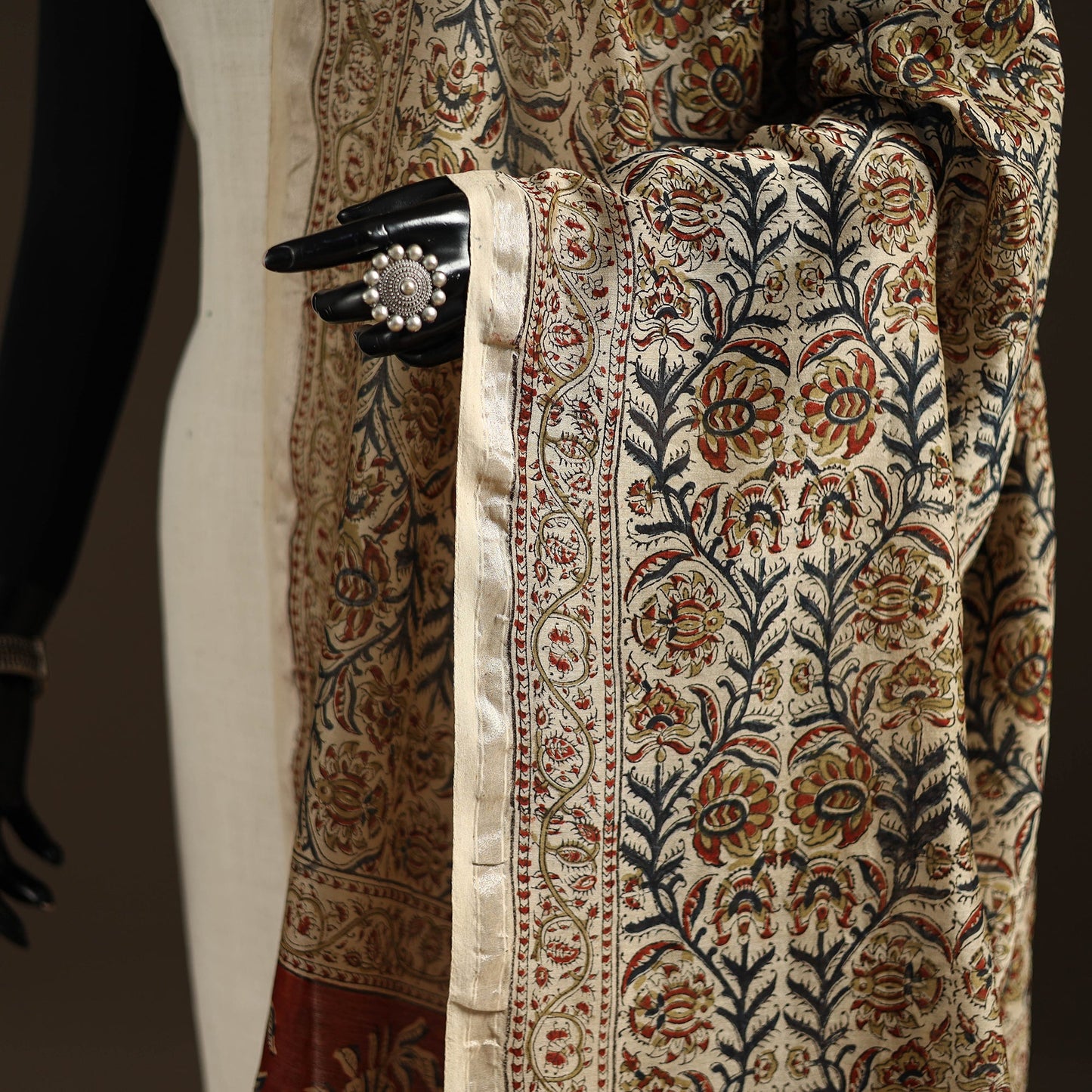 Orange - pedana natural dyed hand kalamkari dupatta