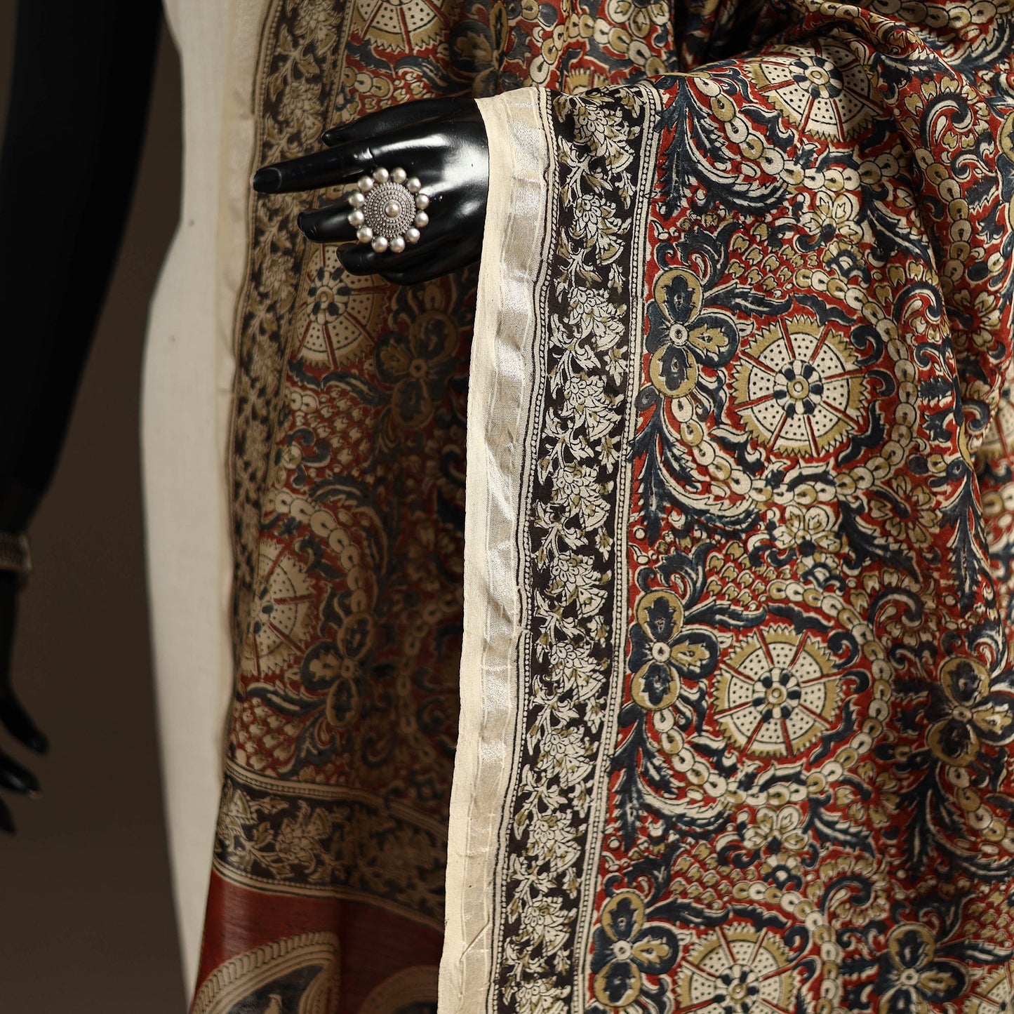 Orange - pedana natural dyed hand kalamkari dupatta