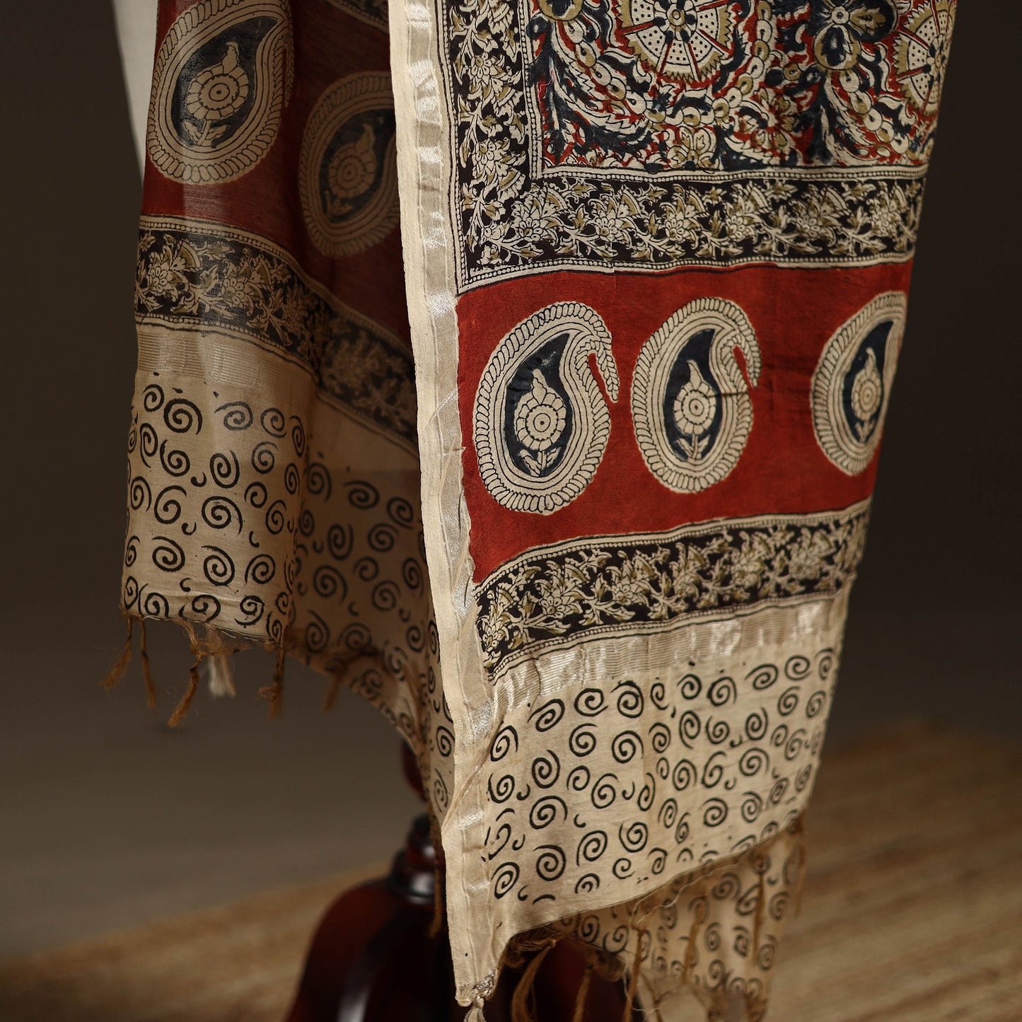 Orange - pedana natural dyed hand kalamkari dupatta