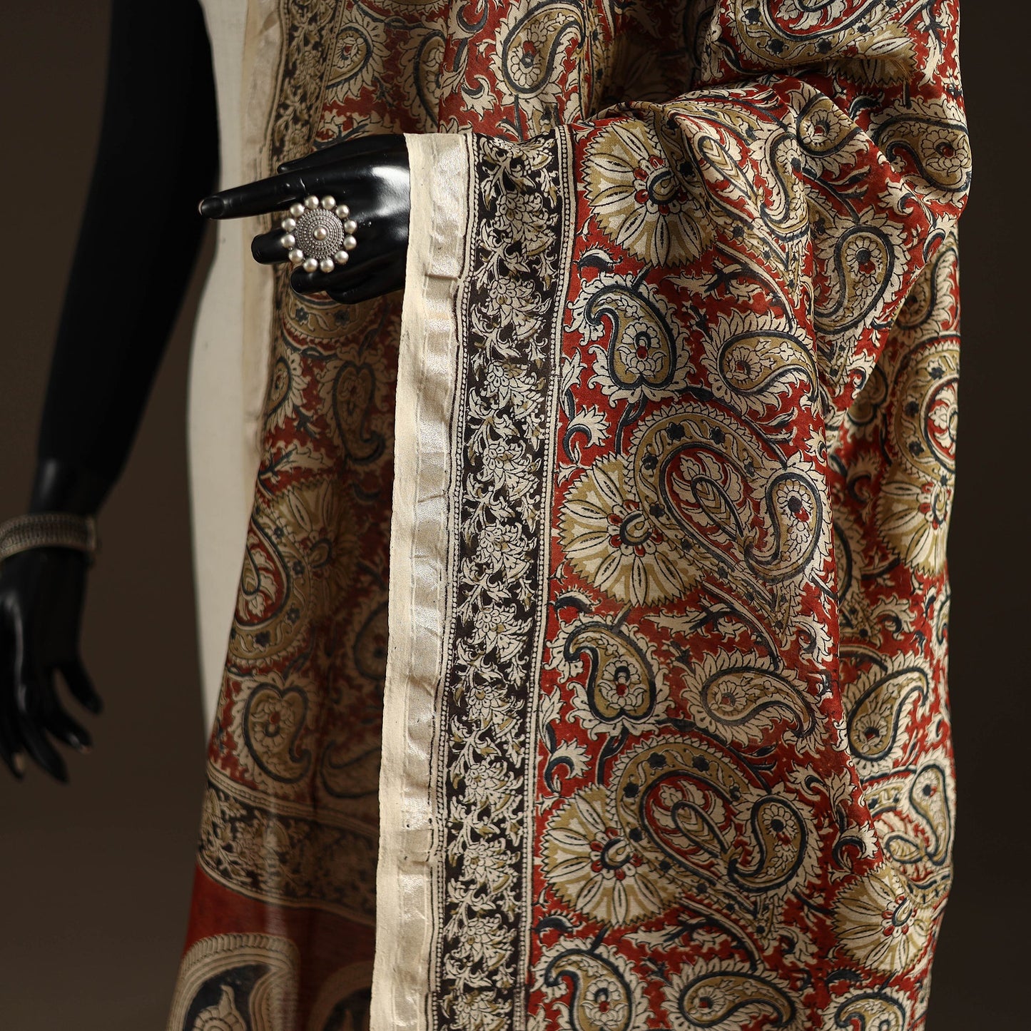 Orange - pedana natural dyed hand kalamkari dupatta