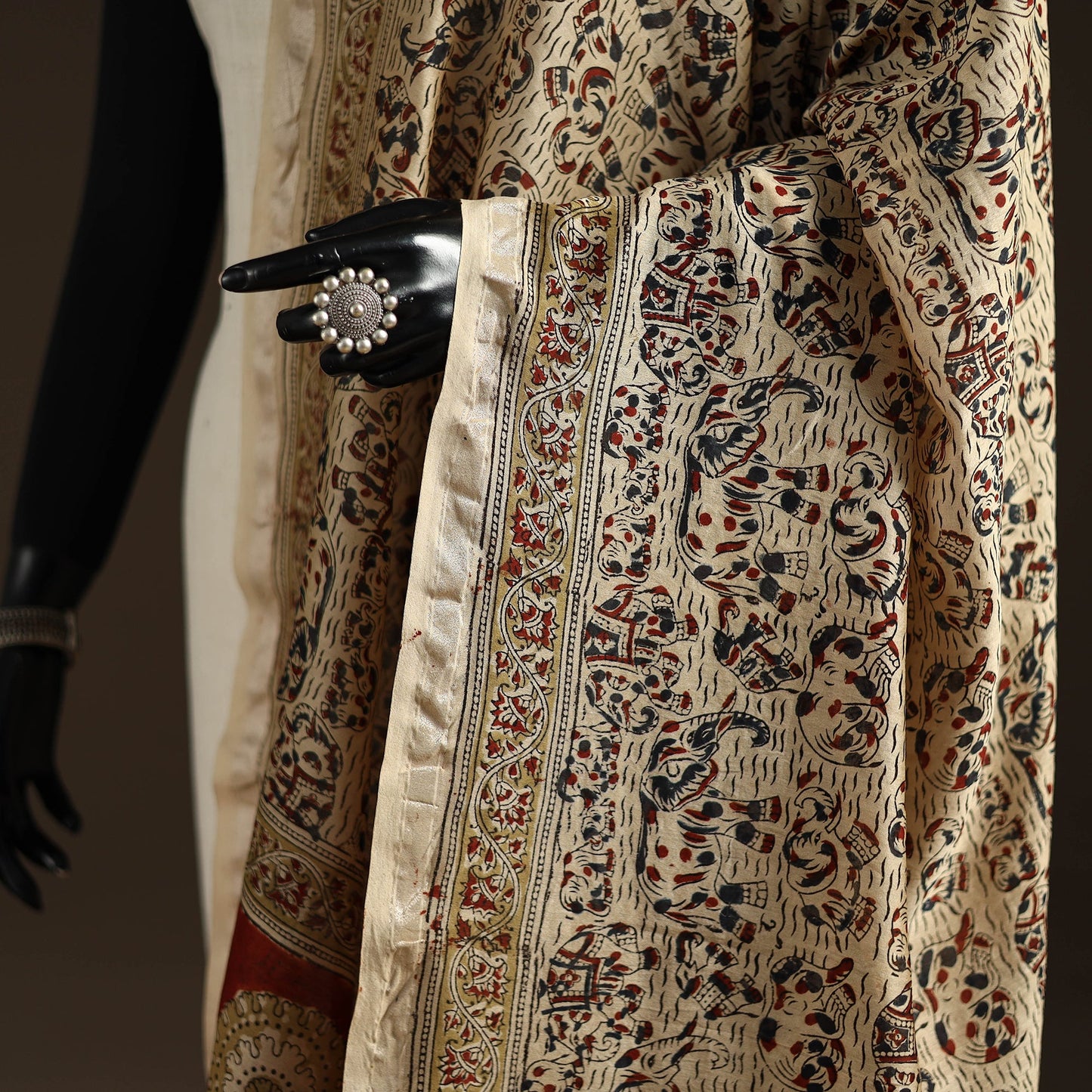 Orange - pedana natural dyed hand kalamkari dupatta