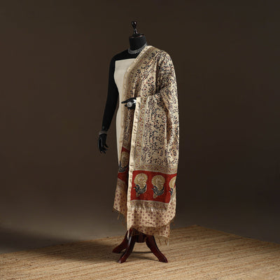Orange - pedana natural dyed hand kalamkari dupatta