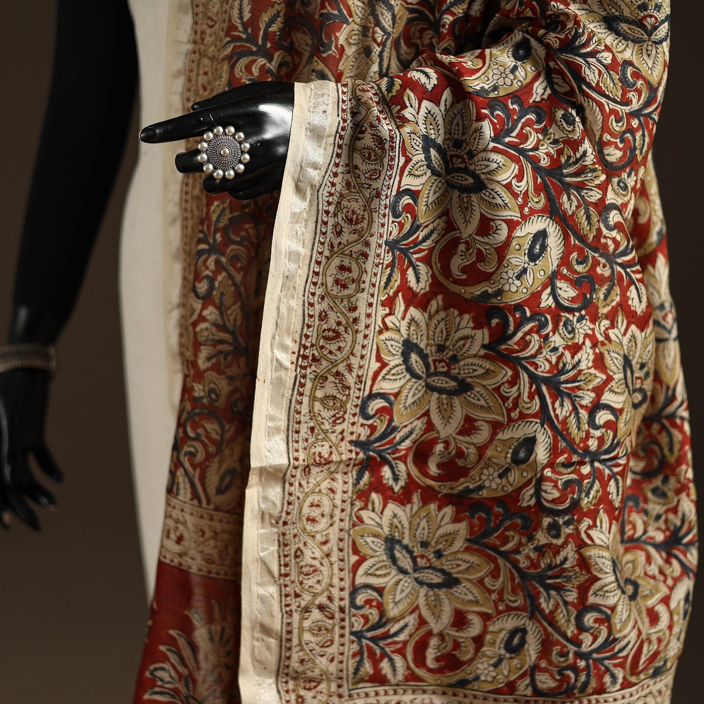 Orange - pedana natural dyed hand kalamkari dupatta