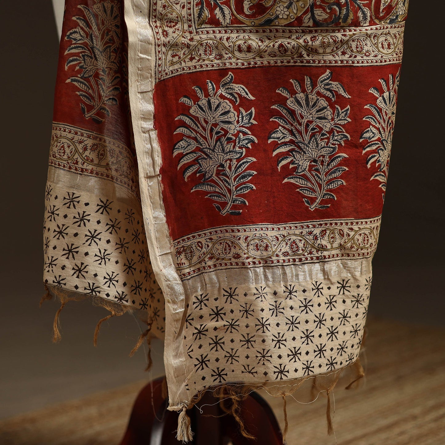 Orange - pedana natural dyed hand kalamkari dupatta