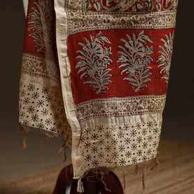 Orange - pedana natural dyed hand kalamkari dupatta