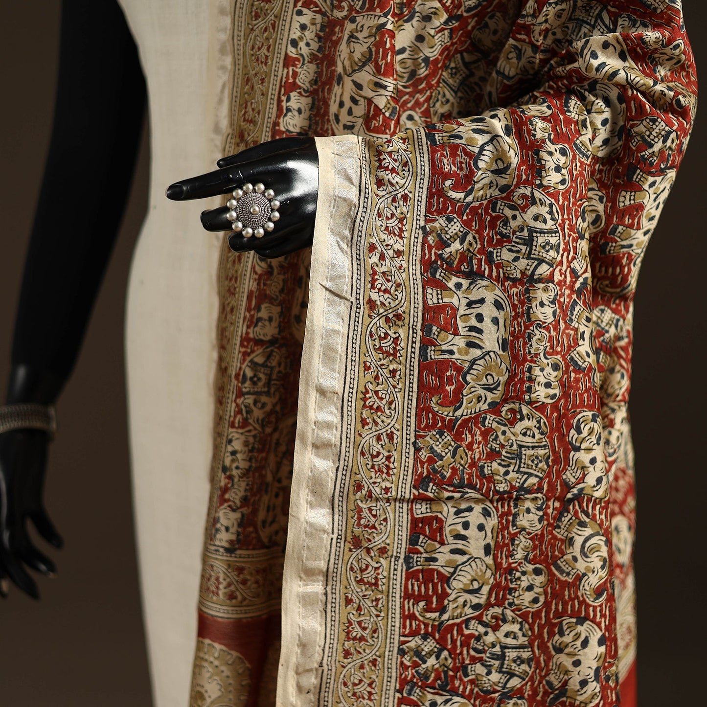 Orange - pedana natural dyed hand kalamkari dupatta