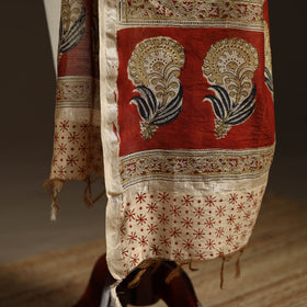 Orange - pedana natural dyed hand kalamkari dupatta