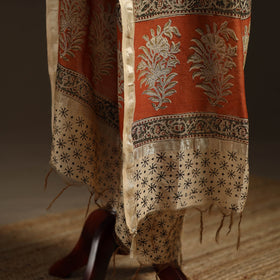 Orange - pedana natural dyed hand kalamkari dupatta