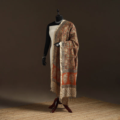 Orange - pedana natural dyed hand kalamkari dupatta