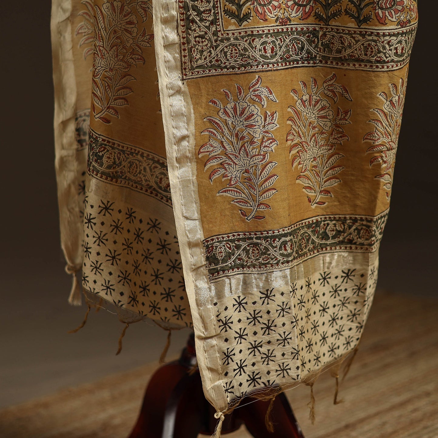 Orange - pedana natural dyed hand kalamkari dupatta