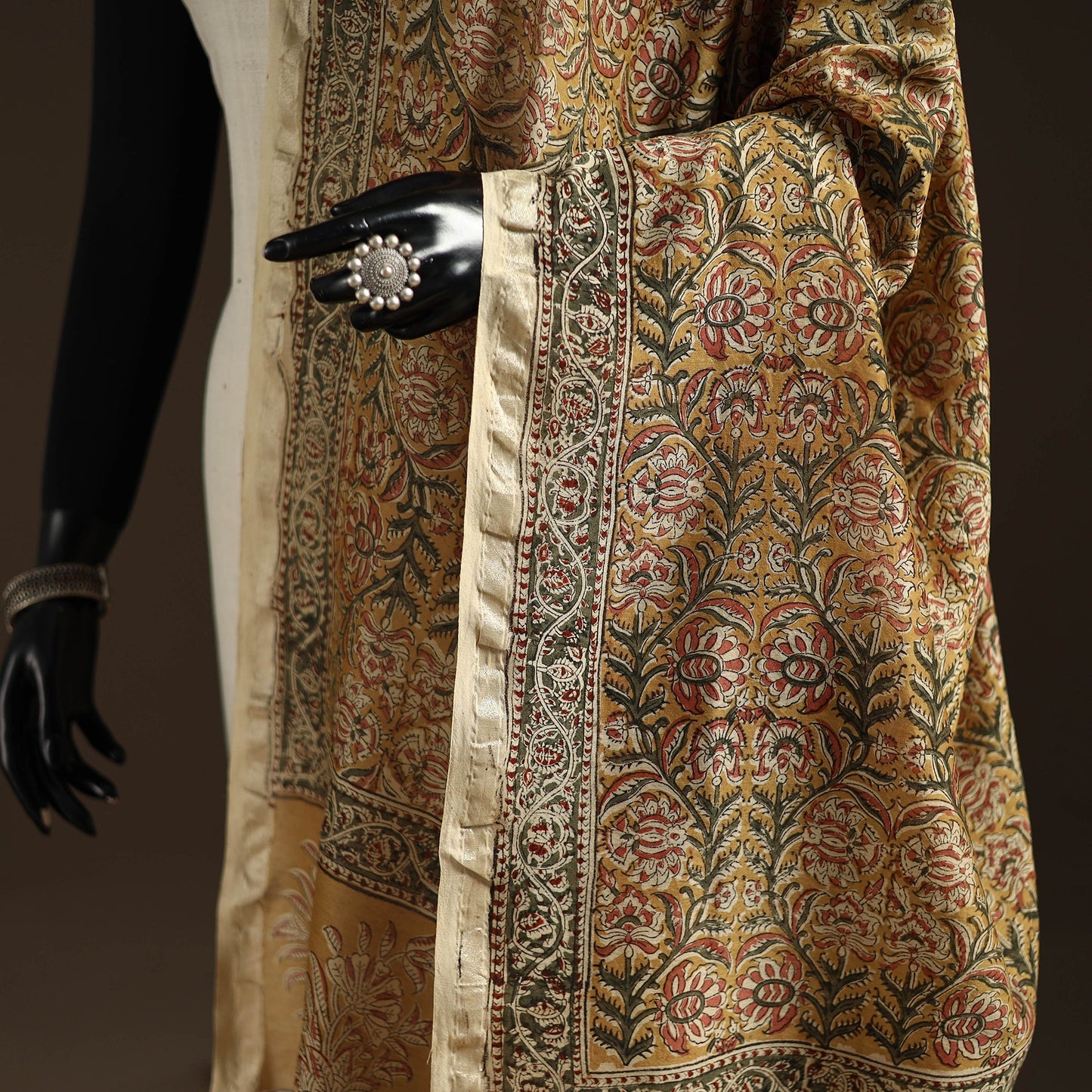 Orange - pedana natural dyed hand kalamkari dupatta