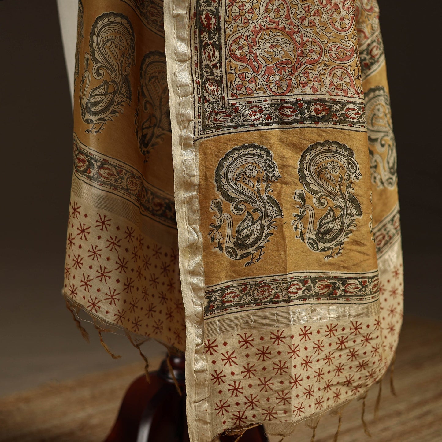 Orange - pedana natural dyed hand kalamkari dupatta