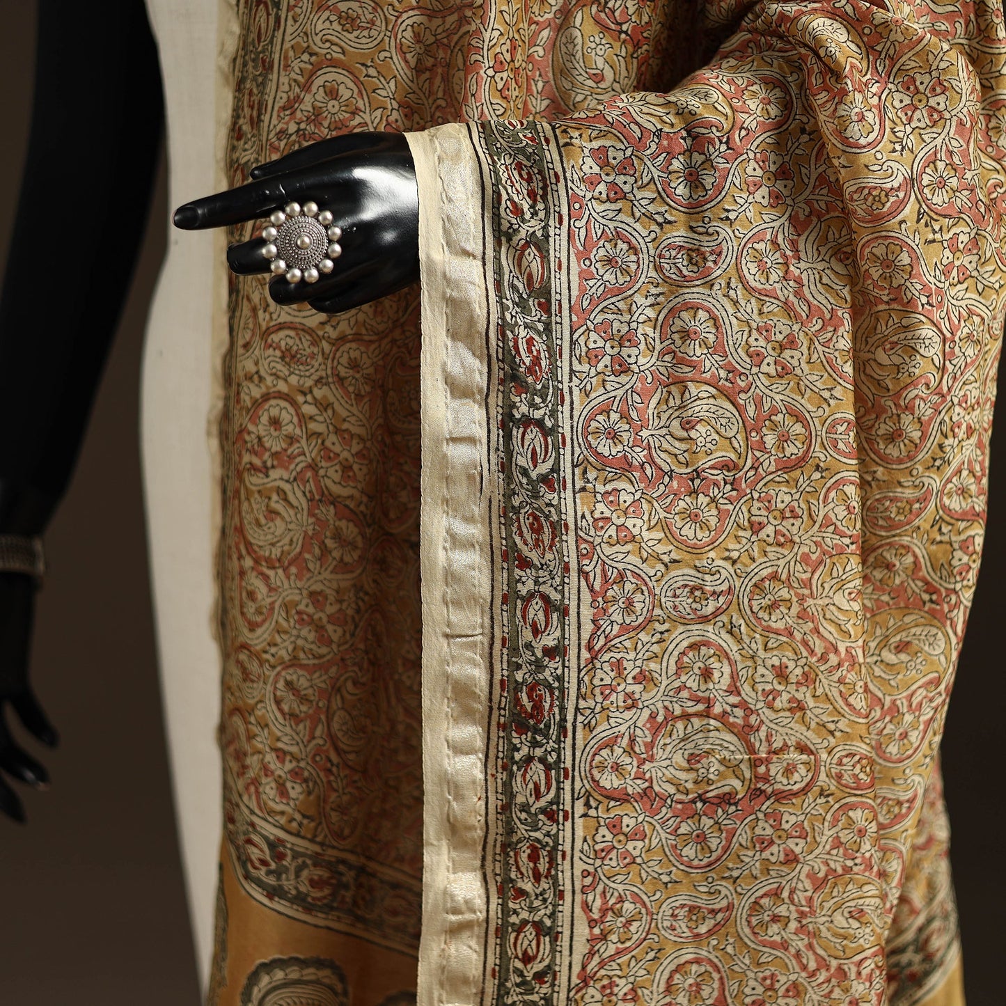 Orange - pedana natural dyed hand kalamkari dupatta