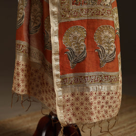 Orange - pedana natural dyed hand kalamkari dupatta